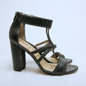 Sam Edelman Yordana Open‎ Toe Heeled Sandals Black Women Size 10.5